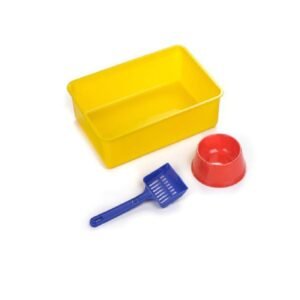Kit Sanitario Para Gatos (Bandeja + Pala + Plato)