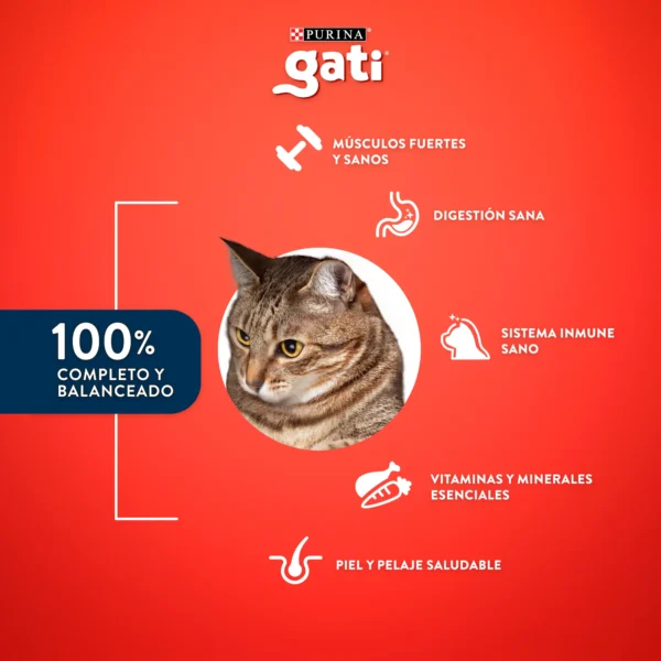 Purina Gati Gato Adulto Pescado y Salmón x 15kg - Imagen 7