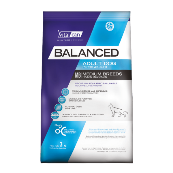Vitalcan Balanced Perro Adulto Raza Mediana x 20kg